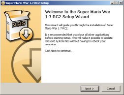 Super Mario War 1.7 RC2 Installer Screenshot